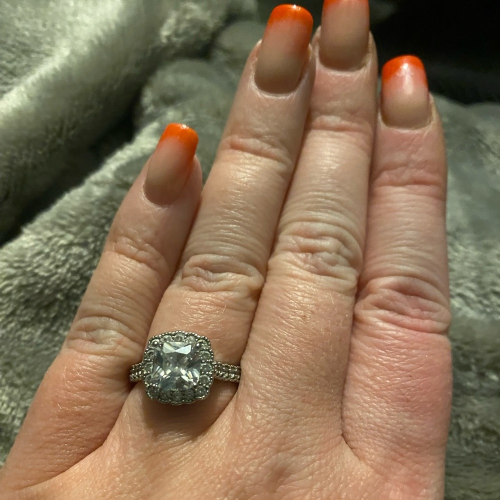 Sterling Silver Engagement Ring Size 6